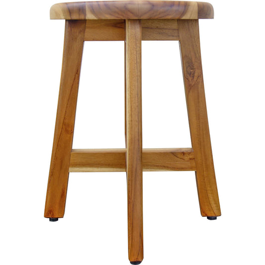 18" Natural Brown Backless Bar Chair - Homeroots