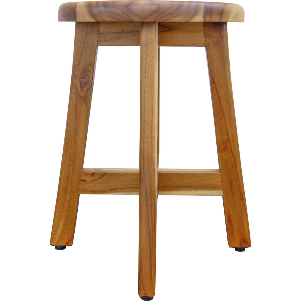 18" Natural Brown Backless Bar Chair - Homeroots - Flyclothing LLC