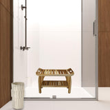29" Teak Rectangular Shower Outdoor Bench With Handles In Natural Finish - Homeroots