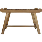 Rectangular Teak Shower Bench With Handles In Natural Finish - Homeroots