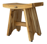 Compact Contemporary Teak Shower Stool In Natural Finish - Homeroots