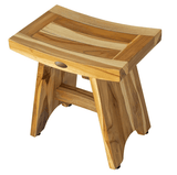 Compact Contemporary Teak Shower Stool In Natural Finish - Homeroots - Flyclothing LLC