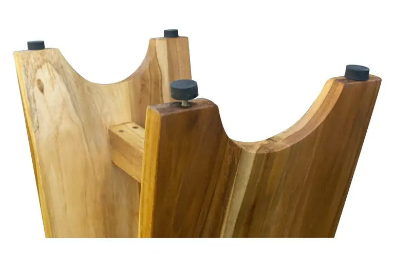 Compact Contemporary Teak Shower Stool In Natural Finish - Homeroots - Flyclothing LLC