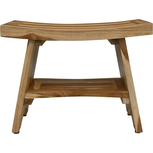 18" X 24" Natural Teak Shower Bench - Homeroots