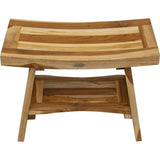 18" X 24" Natural Teak Shower Bench - Homeroots
