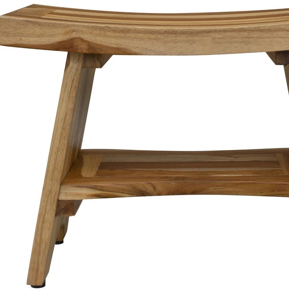 18" X 24" Natural Teak Shower Bench - Homeroots - Flyclothing LLC