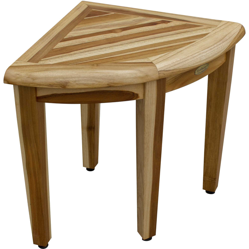 18" X 23" Natural Teak Corner Shower Bench - Homeroots