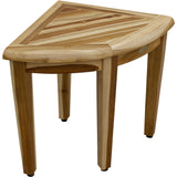 18" X 23" Natural Teak Corner Shower Bench - Homeroots