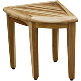 18" X 23" Natural Teak Corner Shower Bench - Homeroots