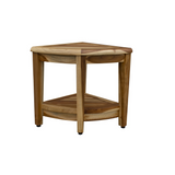 19" X 22" Natural Teak Corner Shower Bench With Shelf - Homeroots - Flyclothing LLC