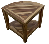 19" X 22" Natural Teak Corner Shower Bench With Shelf - Homeroots - Flyclothing LLC