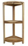 Compact Teak 3 Tier Corner Shower Outdoor Bench In Natural Finish - Homeroots