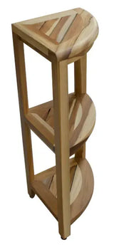 Compact Teak 3 Tier Corner Shower Outdoor Bench In Natural Finish - Homeroots - Flyclothing LLC