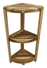 Compact Teak 3 Tier Corner Shower Outdoor Bench In Natural Finish - Homeroots - Flyclothing LLC