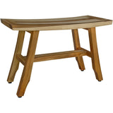 Contemporary Teak Shower Bench In Natural Finish - Homeroots - Flyclothing LLC