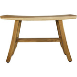 Contemporary Teak Shower Bench In Natural Finish - Homeroots - Flyclothing LLC