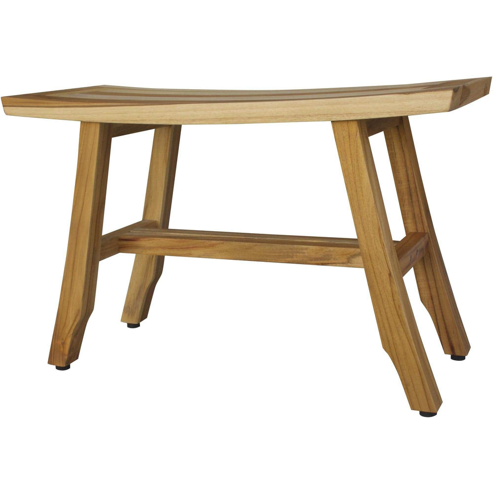 Contemporary Teak Shower Bench In Natural Finish - Homeroots - Flyclothing LLC