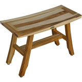 Contemporary Teak Shower Bench In Natural Finish - Homeroots
