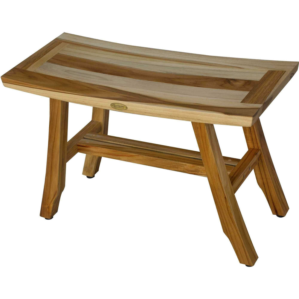 Contemporary Teak Shower Bench In Natural Finish - Homeroots - Flyclothing LLC