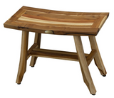 Contemporary Teak Shower Stool Or Bench In Natural Finish - Homeroots