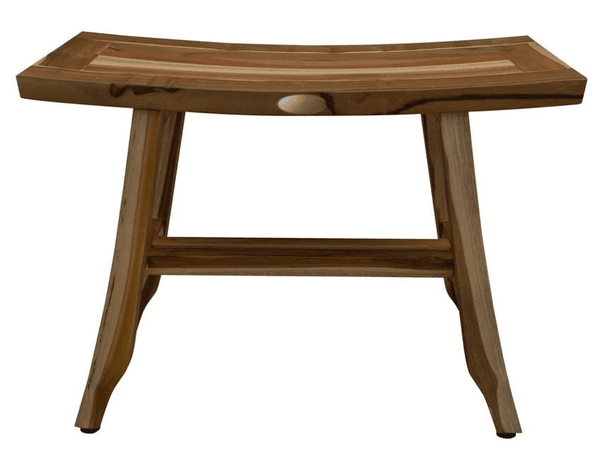 Contemporary Teak Shower Stool Or Bench In Natural Finish - Homeroots - Flyclothing LLC