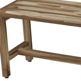 Rectangular Teak Shower Bench In Natural Finish - Homeroots