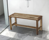 Rectangular Teak Shower Bench In Natural Finish - Homeroots