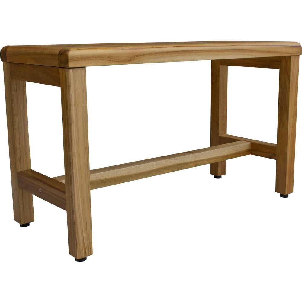 Compact Rectangular Teak Shower Outdoor Bench In Natural Finish - Homeroots