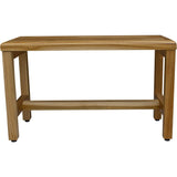 Compact Rectangular Teak Shower Outdoor Bench In Natural Finish - Homeroots