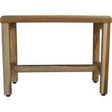 Compact Rectangular Teak Shower  Outdoor Bench With Shelf In Natural Finish - Homeroots