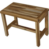 Compact Rectangular Teak Shower  Outdoor Bench With Shelf In Natural Finish - Homeroots