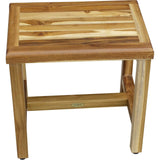 Compact Rectangular Teak Shower Or Outdoor Bench In Natural Finish - Homeroots - Flyclothing LLC
