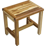 Compact Rectangular Teak Shower Or Outdoor Bench In Natural Finish - Homeroots - Flyclothing LLC