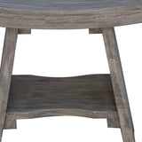 18" Gray Solid Wood Rectangular Shower Bench With Shelf - Homeroots - Flyclothing LLC