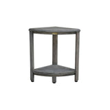 18" X 17" Antiqued Gray Teak Corner Shower Bench - Homeroots - Flyclothing LLC