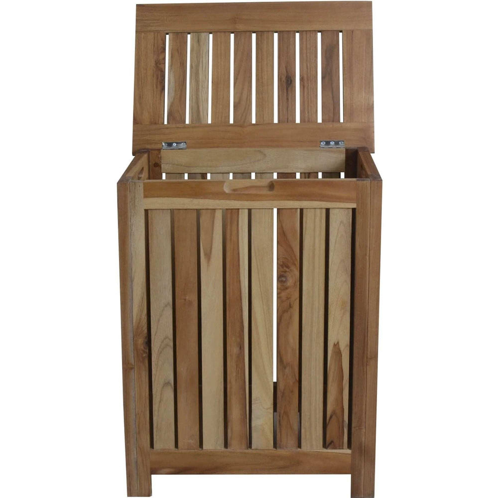 Compact Teak Laundy Storage With Removable Bag In Natural Finish - Homeroots - Flyclothing LLC