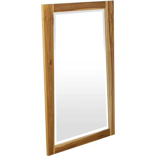 Solid Teak Wall Mirror In Natural Finish - Homeroots