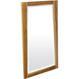 Solid Teak Wall Mirror In Natural Finish - Homeroots