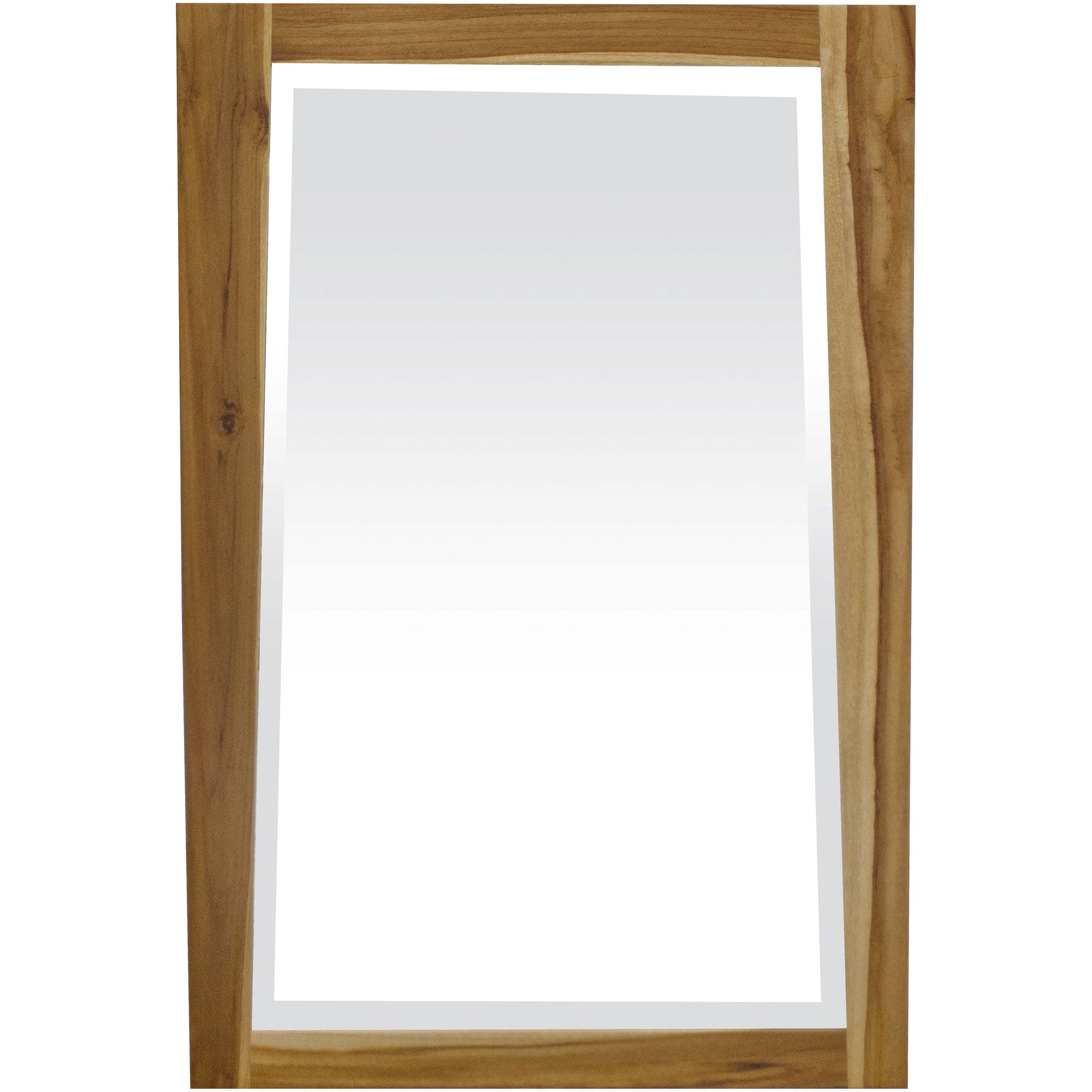 Solid Teak Wall Mirror In Natural Finish - Homeroots