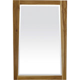 Solid Teak Wall Mirror In Natural Finish - Homeroots