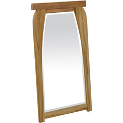 Modern Shape Teak Wall Mirror In Natural Finish - Homeroots
