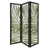 67" Green Solid WoodFolding Three Panel Screen Room Divider - Homeroots - Flyclothing LLC