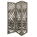 67" Gray Solid WoodFolding Three Panel Screen Room Divider - Homeroots - Flyclothing LLC