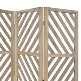 67" Brown Solid WoodFolding Three Panel Screen Room Divider - Homeroots - Flyclothing LLC