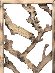 Rustic Earthy Wood Root Three Panel Room Divider Screen - Homeroots