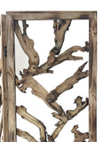 84" Brown Solid WoodFolding Four Panel Screen Room Divider - Homeroots