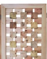 3 Panel Pink Room Divider With Cut Square Wood Design - Homeroots - Flyclothing LLC