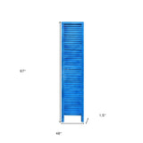 3 Panel Light Blue Shutter Screen Room Divider - Homeroots - Flyclothing LLC