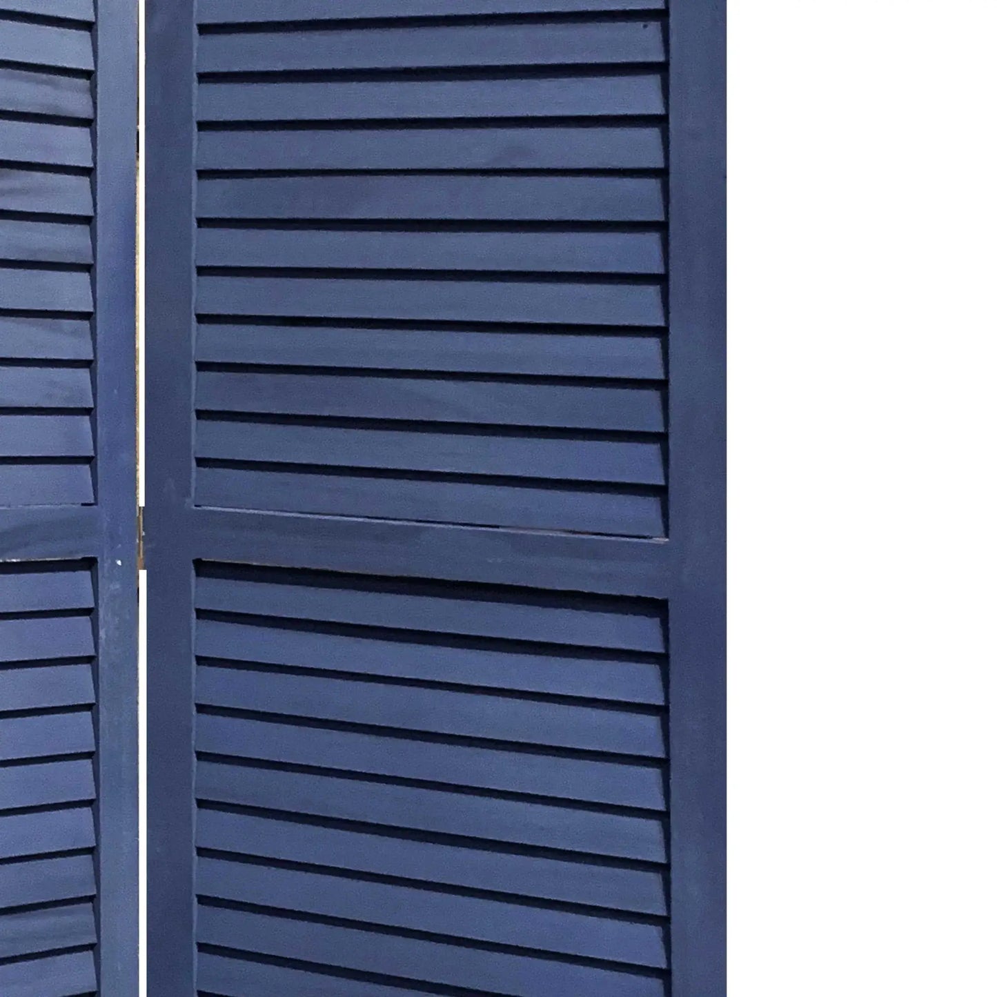 3 Panel Dark Blue Shutter Screen Room Divider - Homeroots - Flyclothing LLC
