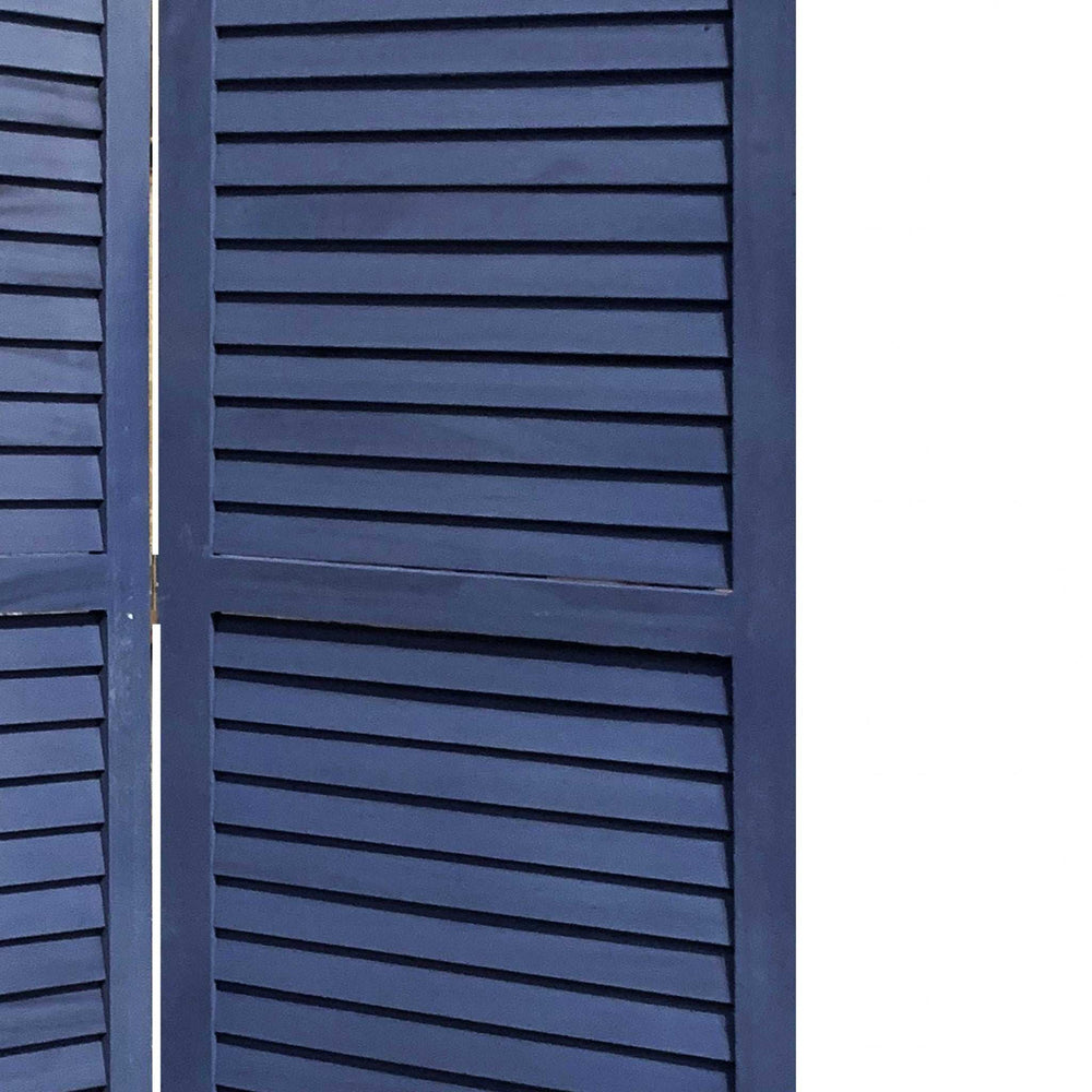 3 Panel Dark Blue Shutter Screen Room Divider - Homeroots - Flyclothing LLC